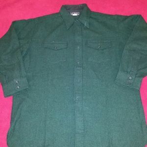 Vintage Wool Houndstooth button Flannel Shirt